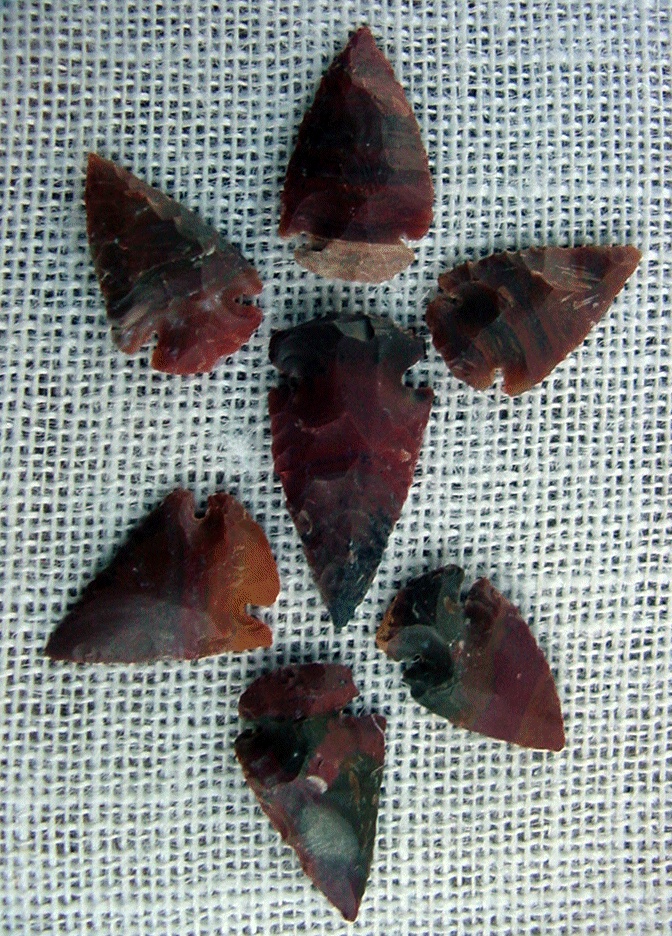 7 deep red arrowheads multi colors replica arrow points ks354
